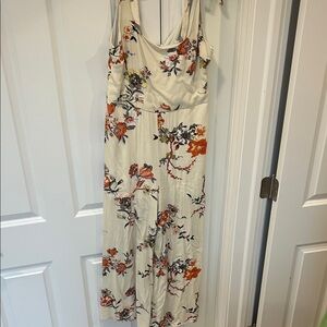 Abound Floral Jumpsuit - Cream and Orange